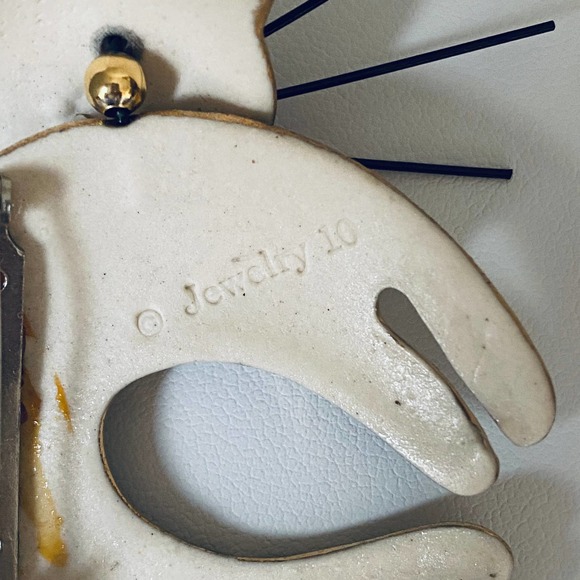 CYNTHIA CHUANG Jewelry 10 Funky Arching Cat Kinetic Pin Moveable Head RARE - Picture 6 of 7